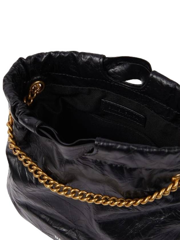 Crush Small Leather Shoulder Bag Black - BALENCIAGA - BALAAN 4
