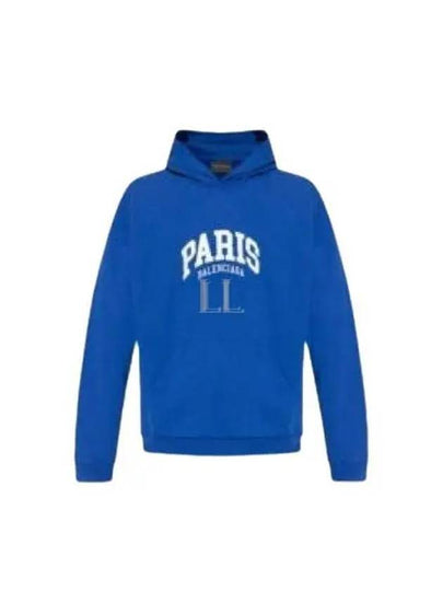 Cities Paris Oversized Hoodie Blue - BALENCIAGA - BALAAN 2