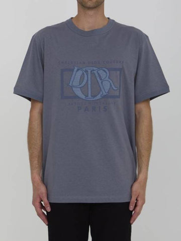 Relaxed Fit Cotton Short Sleeve T-Shirt Grey - DIOR - BALAAN 1