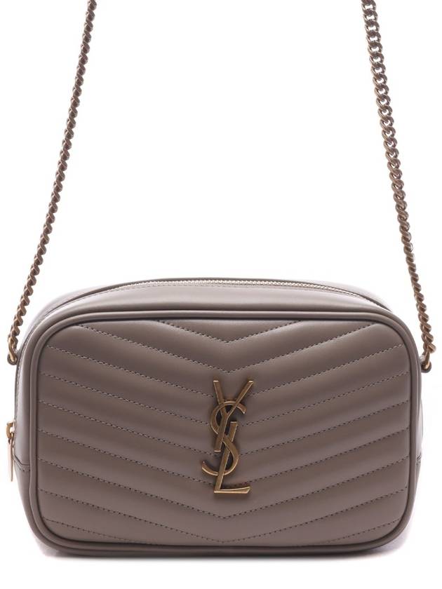 Lou Small Leather Cross Bag Grey - SAINT LAURENT - BALAAN 3