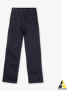 High Rise Denim Straight Jeans Blue - SAINT LAURENT - BALAAN 2