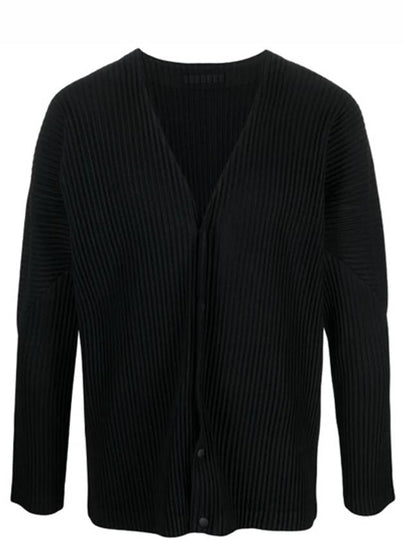 Pleated Button Cardigan Black - ISSEY MIYAKE - BALAAN 2