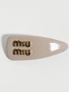 Logo Patent Leather Hair Clip Alabaster Pink - MIU MIU - BALAAN 3