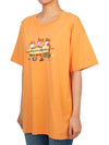 Surfing Foxes Short Sleeve T-shirt Orange - MAISON KITSUNE - BALAAN 3