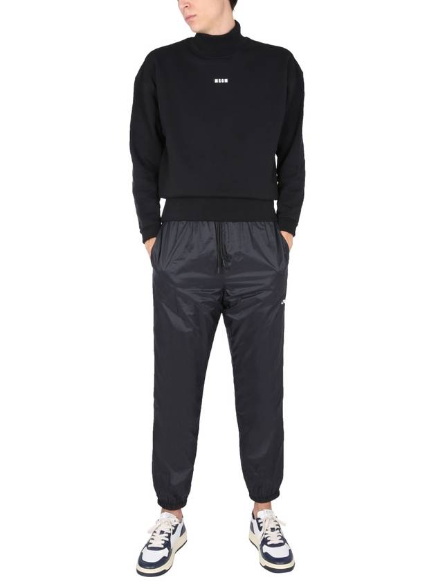 Men's Nylon Jogger Track Pants Black - MSGM - BALAAN 3