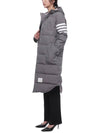 Downfilled Ripstop Classic 4 Striped Hoodie Down Long Padding Grey - THOM BROWNE - BALAAN 5