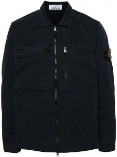 Supima Cotton Twill Stretch-TC Jacket Navy Blue - STONE ISLAND - BALAAN 2