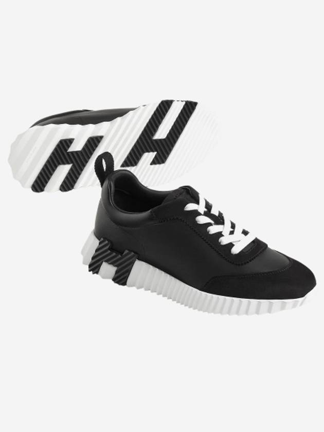 Bouncing Leather Low Top Sneakers Black - HERMES - BALAAN 3