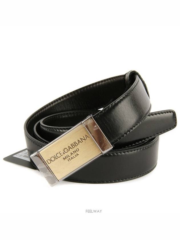 Reversible Leather Belt Black - DOLCE&GABBANA - BALAAN 3