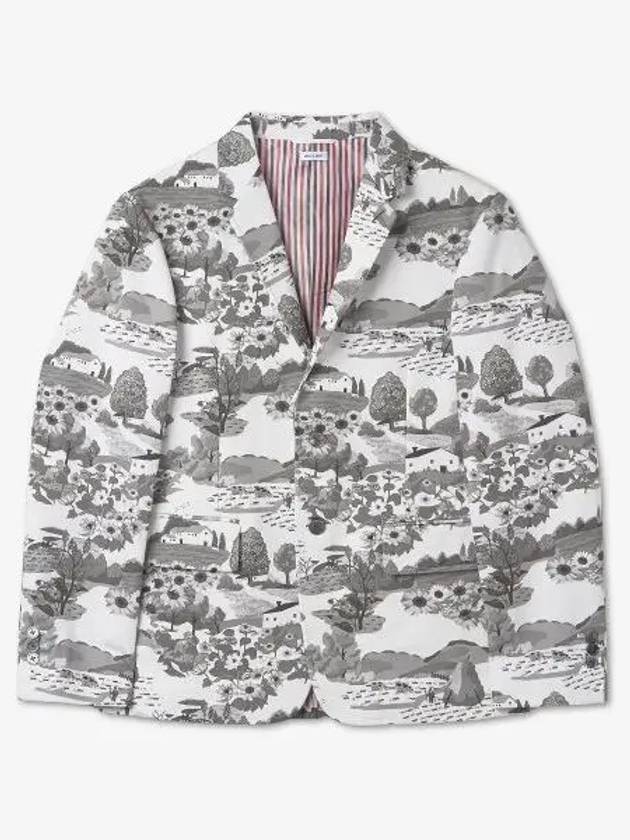 Scenic Canvas Unconstructed Classic Sport Jacket Grey - THOM BROWNE - BALAAN 2