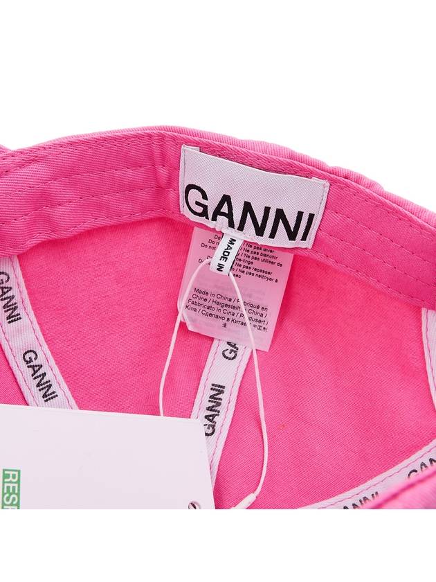 Logo Cotton Ball Cap Pink - GANNI - BALAAN 11