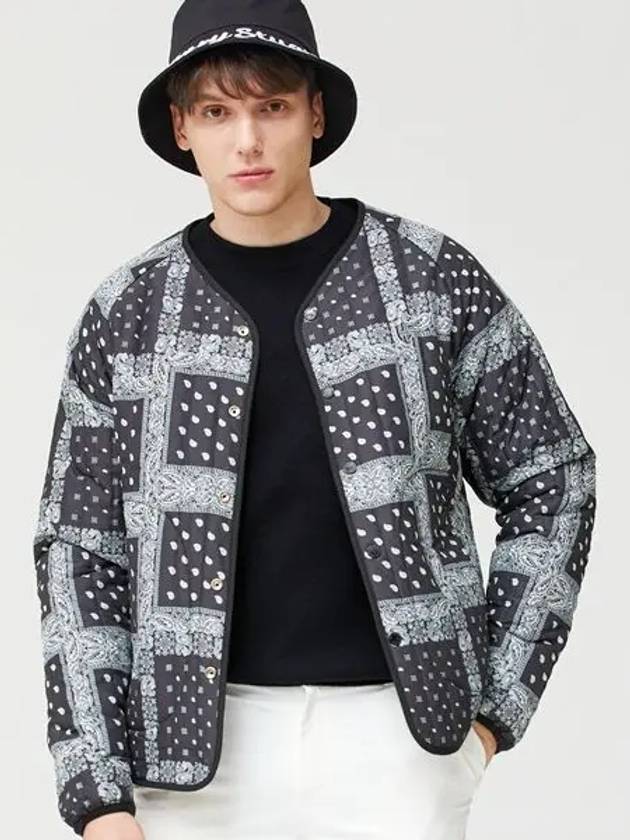 Golf Quilted Padded Jumper Paisley Black - HENRY STUART - BALAAN 1