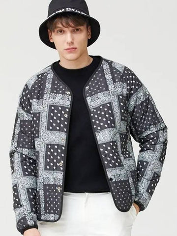 Golf Men s Quilted Padded Jumper Paisley Black - HENRY STUART - BALAAN 1