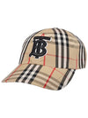 Monogram Motif Vintage Check Cotton Baseball Cap Archive Beige - BURBERRY - BALAAN 2