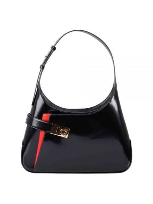 Calfskin Hobo Shoulder Bag Black - SALVATORE FERRAGAMO - BALAAN 2