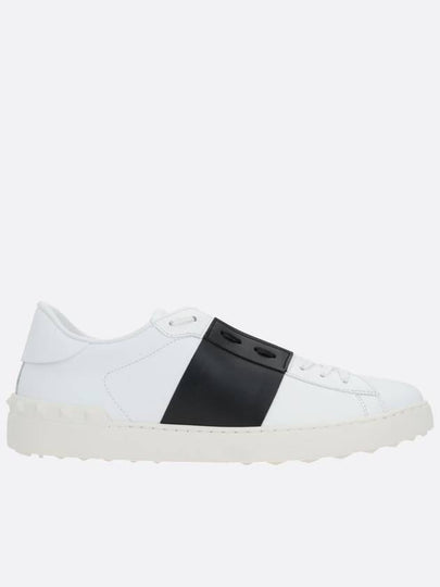 Calfskin Open Low Top Sneakers White Black - VALENTINO - BALAAN 2