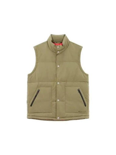 PS snap button high neck padded vest olive - PAUL SMITH - BALAAN 1