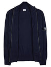 Lens Wappen Lambswool Zip-Up Cardigan Navy - CP COMPANY - BALAAN 11