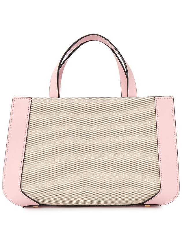 Signature V Logo Bicolor Tote Bag Beige Pink - VALENTINO - BALAAN 5