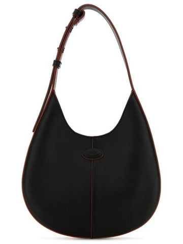 DI Logo Debossed Shoulder Bag Black - TOD'S - BALAAN 1