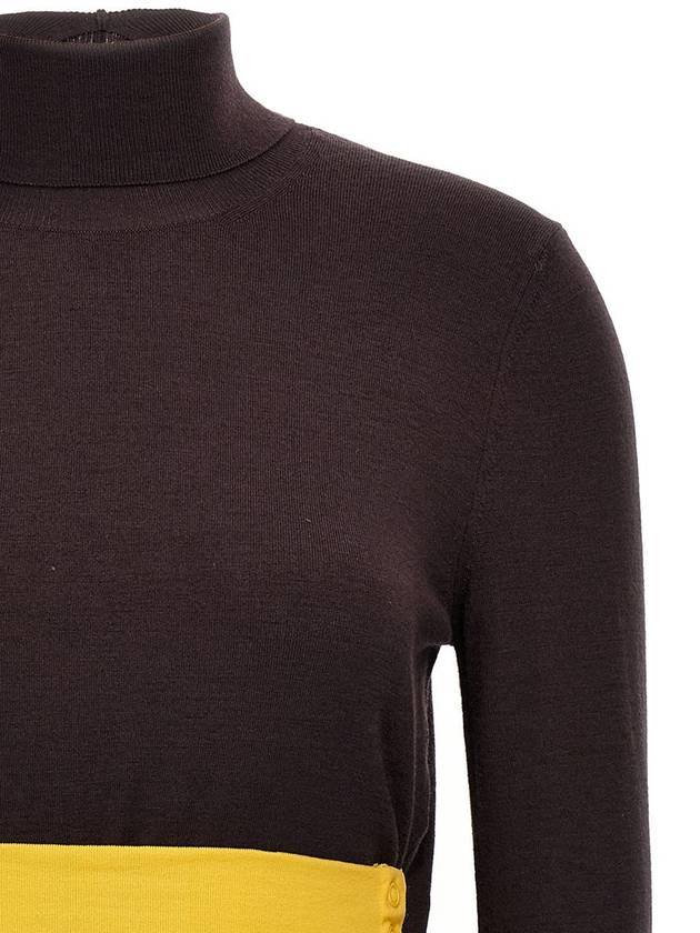 Wool Turtleneck Dark Purple - FENDI - BALAAN 4