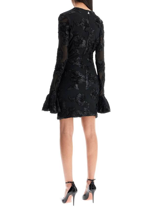 "mesh mini dress with embroidered flower details - ROTATE - BALAAN 3