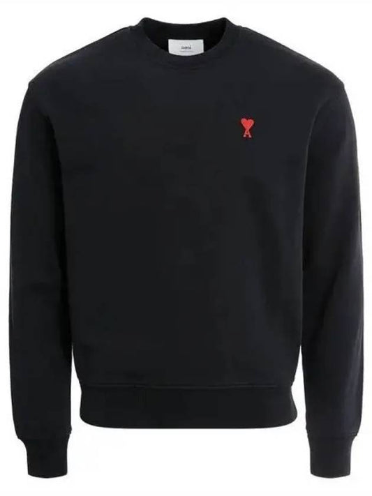 Small Heart Logo Sweatshirt Black - AMI - BALAAN 2