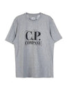 Graphic Logo Print Short Sleeve T-Shirt Grey - CP COMPANY - BALAAN 1