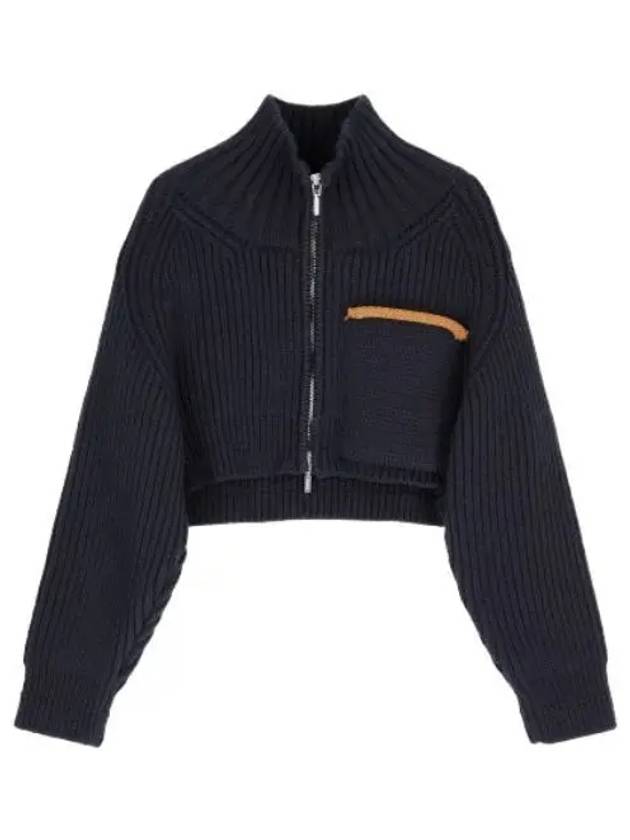 Jacquemus Le Arco coat zip up knit cardigan navy - JACQUEMUS - BALAAN 1