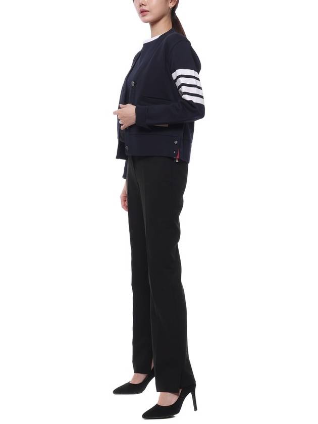 4-Bar Loopback Jersey Cardigan Navy - THOM BROWNE - BALAAN 5