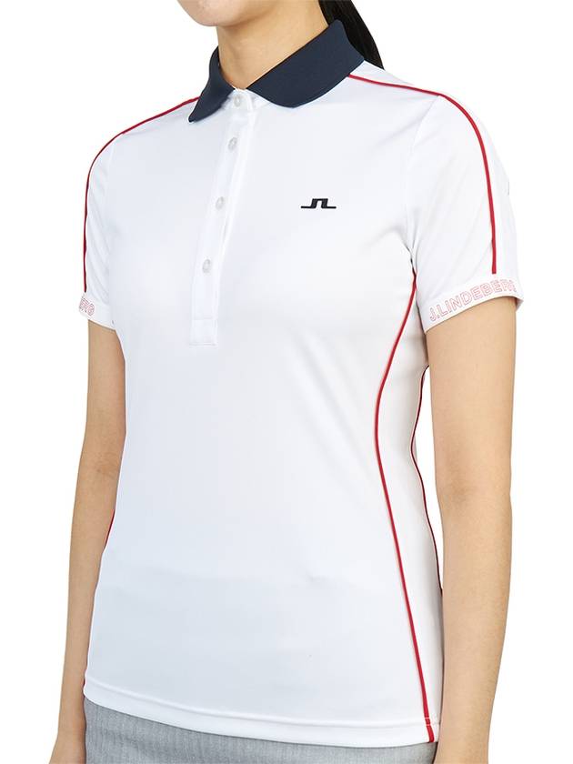 Women's Damai Polo Short Sleeve T-Shirt White - J.LINDEBERG - BALAAN 3