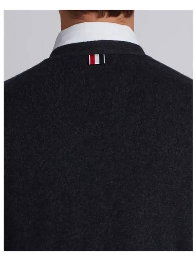 Men's Diagonal Classic Cashmere Cardigan Dark Grey - THOM BROWNE - BALAAN 8