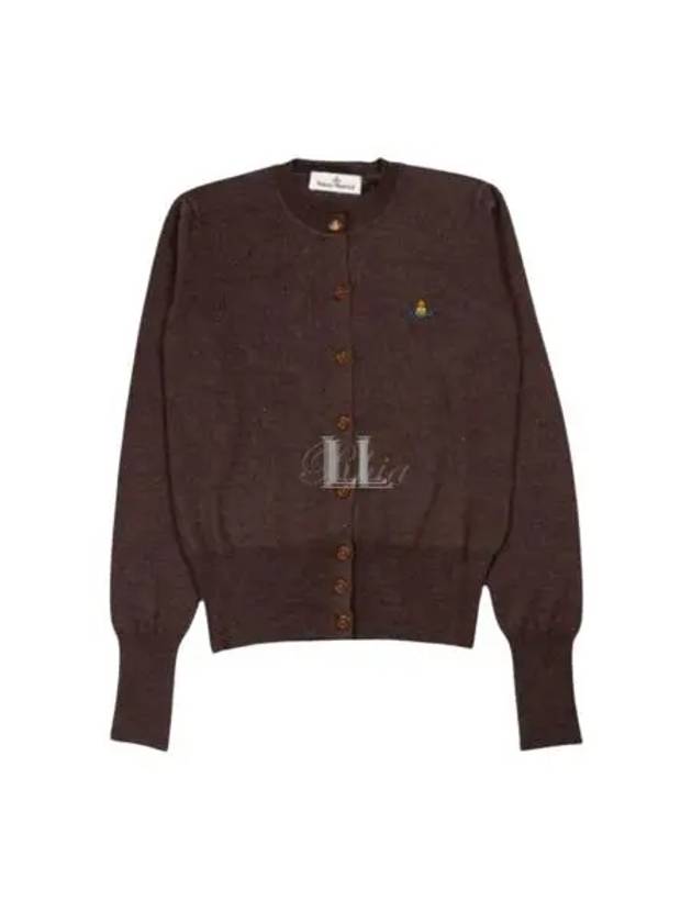 Bea Logo Wool Cardigan Brown - VIVIENNE WESTWOOD - BALAAN 2