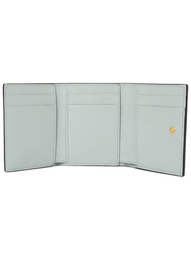 FF Diamonds Leather Half Wallet Light Blue - FENDI - BALAAN 6