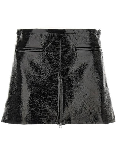 Women s Heritage Vinyl Mini A Line Skirt Black - COURREGES - BALAAN 2