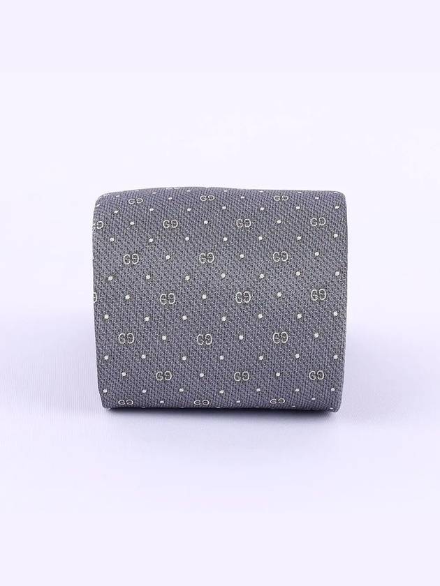 GG Dot Pattern Silk Tie Grey - GUCCI - BALAAN.