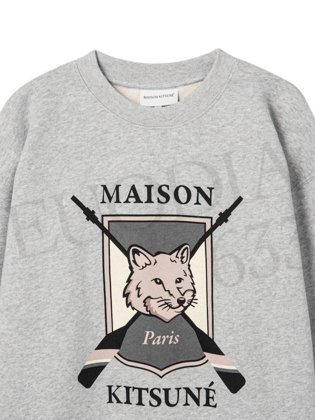 College Fox Print Sweatshirt Light Grey Melange - MAISON KITSUNE - BALAAN 4