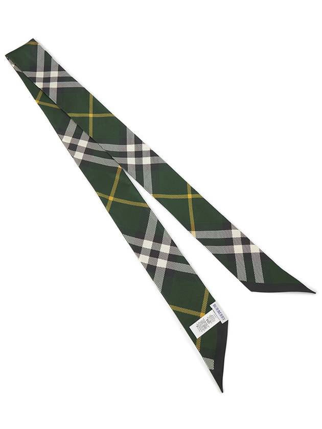 Check Silk Scarf Green - BURBERRY - BALAAN 3