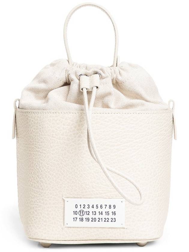 5AC Number Logo Texture Leather Bucket Bag Grey - MAISON MARGIELA - BALAAN 2