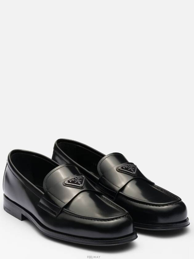 Brushed Leather Loafers Black - PRADA - BALAAN 3