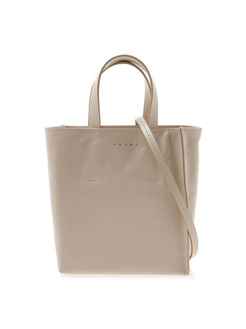 Museo Leather Tote Bag Beige - MARNI - BALAAN 1