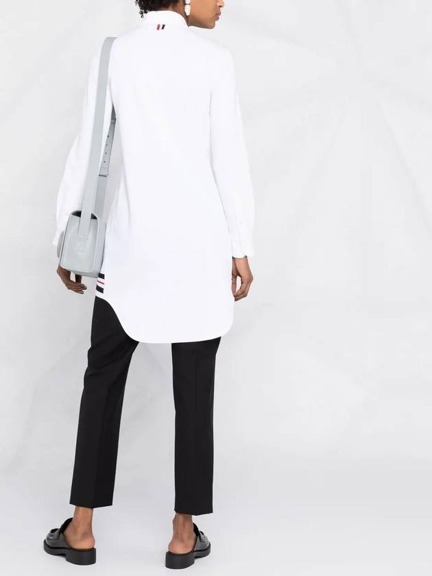 Women's Three Stripe Tab Pocket Shirt Dress White - THOM BROWNE - BALAAN 7