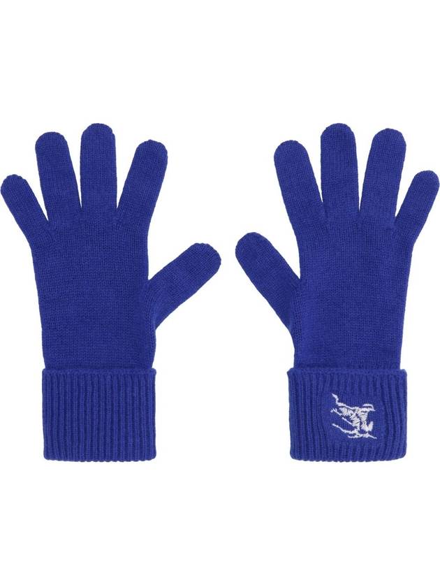 Embroidered EKD Gloves Blue - BURBERRY - BALAAN 3