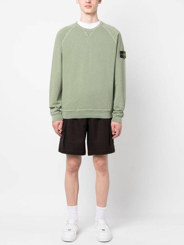 OLD Treatment Wappen Patch Crew Neck Sweatshirt Green - STONE ISLAND - BALAAN 3