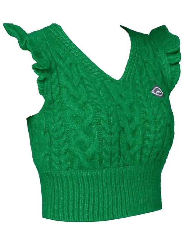 Golf Wear Frill Knit Vest Green - J JANE - BALAAN 3