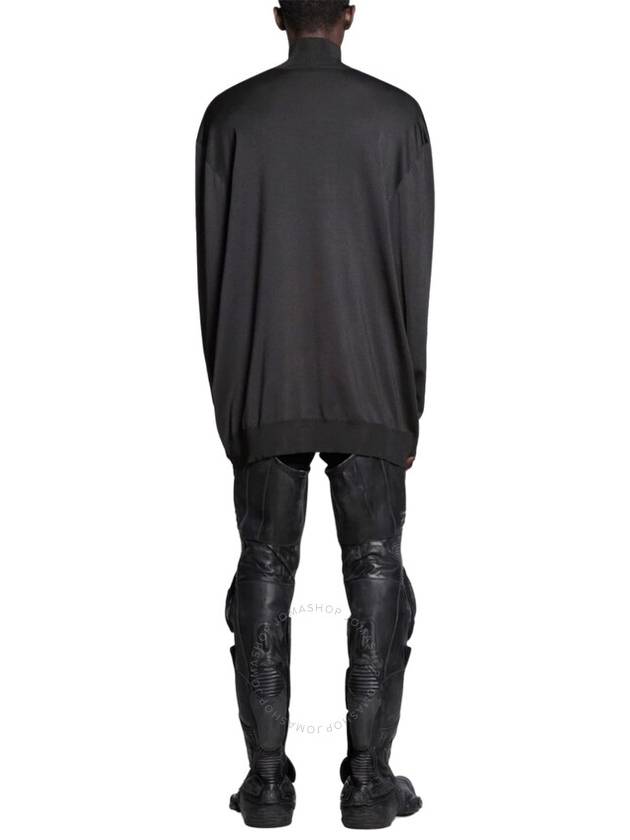 Balenciaga Men's Black BB Oversized High-Neck Sweater, Brand Size 1 (Small) - BALENCIAGA - BALAAN 2