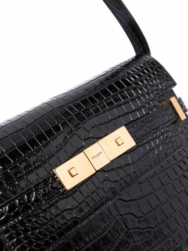 Manhattan Crocodile Small Shoulder Bag Black - SAINT LAURENT - BALAAN 7