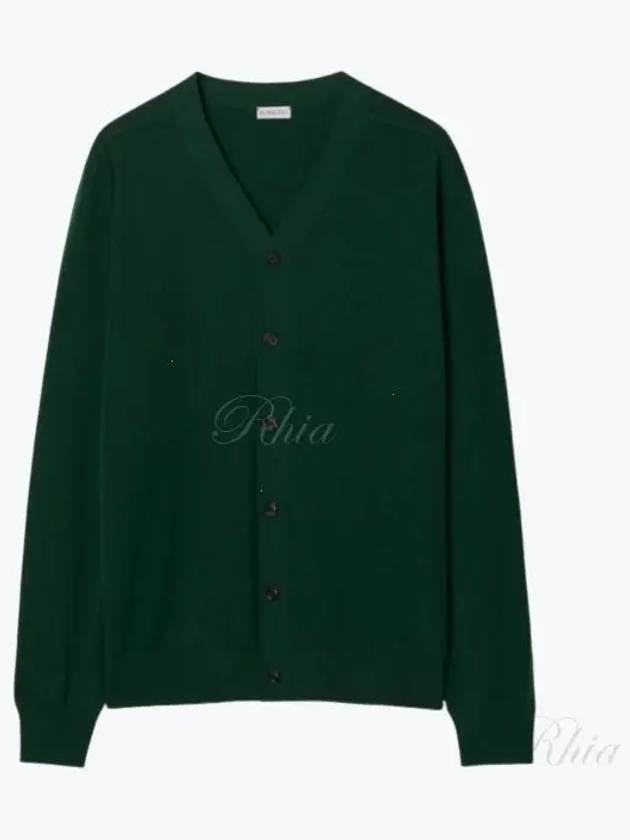 Fine Merino Wool Cardigan Green - BURBERRY - BALAAN 2