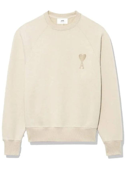 Big Heart Logo Sweatshirt Beige - AMI - BALAAN 2