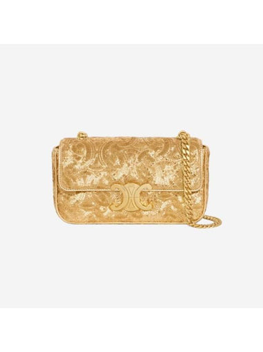 Triomphe Quilted Sequin Chain Shoulder Bag Gold - CELINE - BALAAN 1